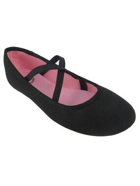 Wonder Nation Infant Size 7 Flats Criss Cross Straps Black Ballet Style Shoes